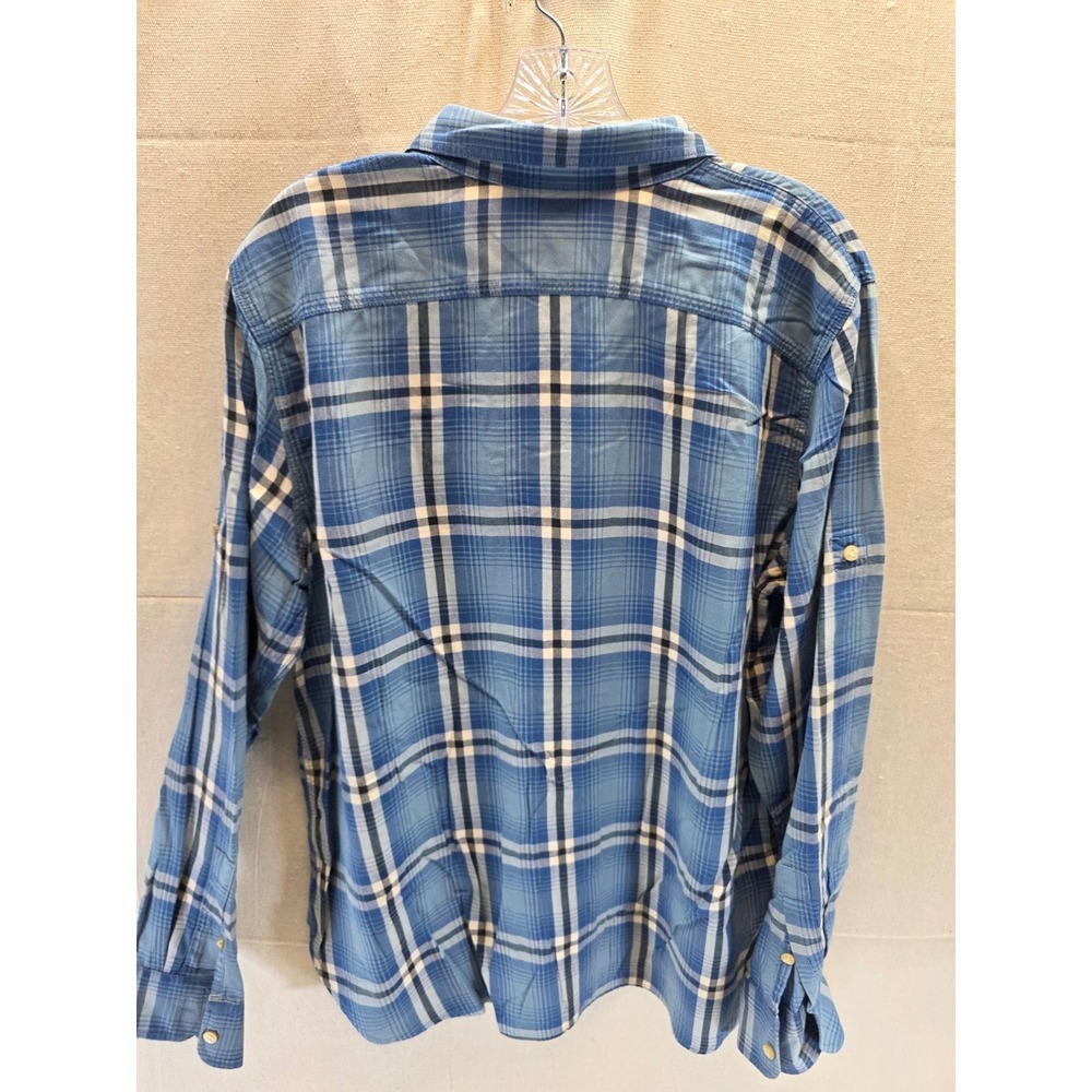 Lauren Ralph Lauren Blue Plaid Button Down Shirt Womens XL Long Sleeve Roll Tab - Picture 5 of 7